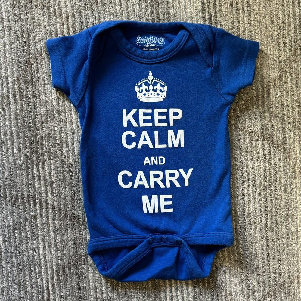 NWOT Size 0-6 Months Keep Calm And Carry Me Bodysuit